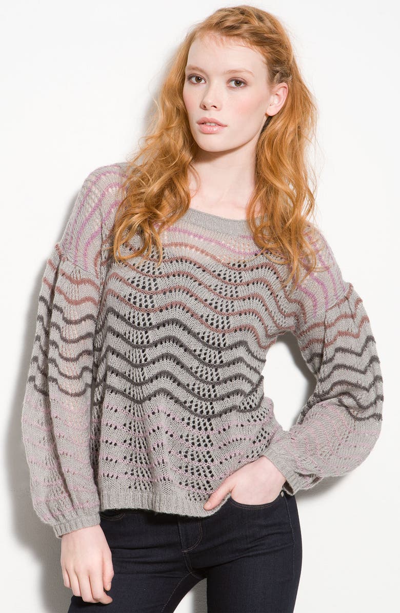 Hinge® Wave Stripe Pointelle Sweater | Nordstrom