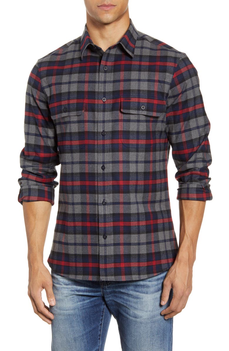 Nordstrom Men's Shop Trim Fit Plaid Flannel Button-Up Shirt | Nordstrom