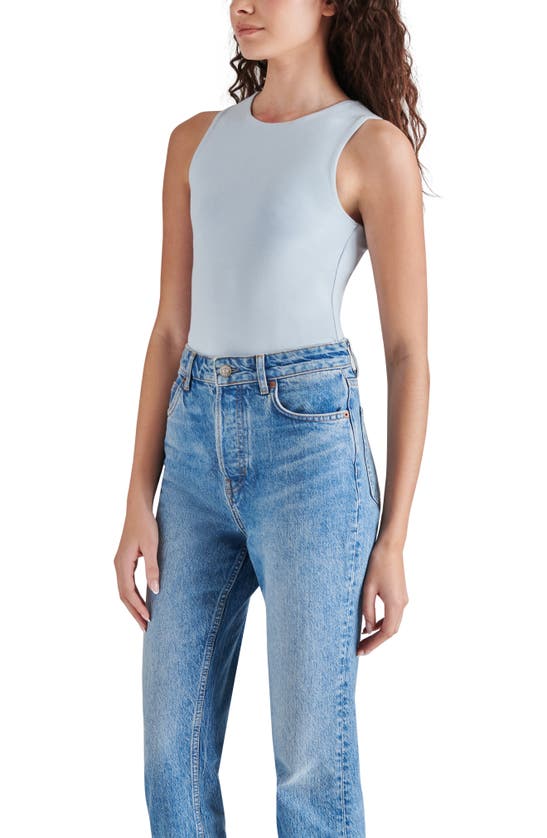 Shop Steve Madden Sleeveless Bodysuit In Sky Blue