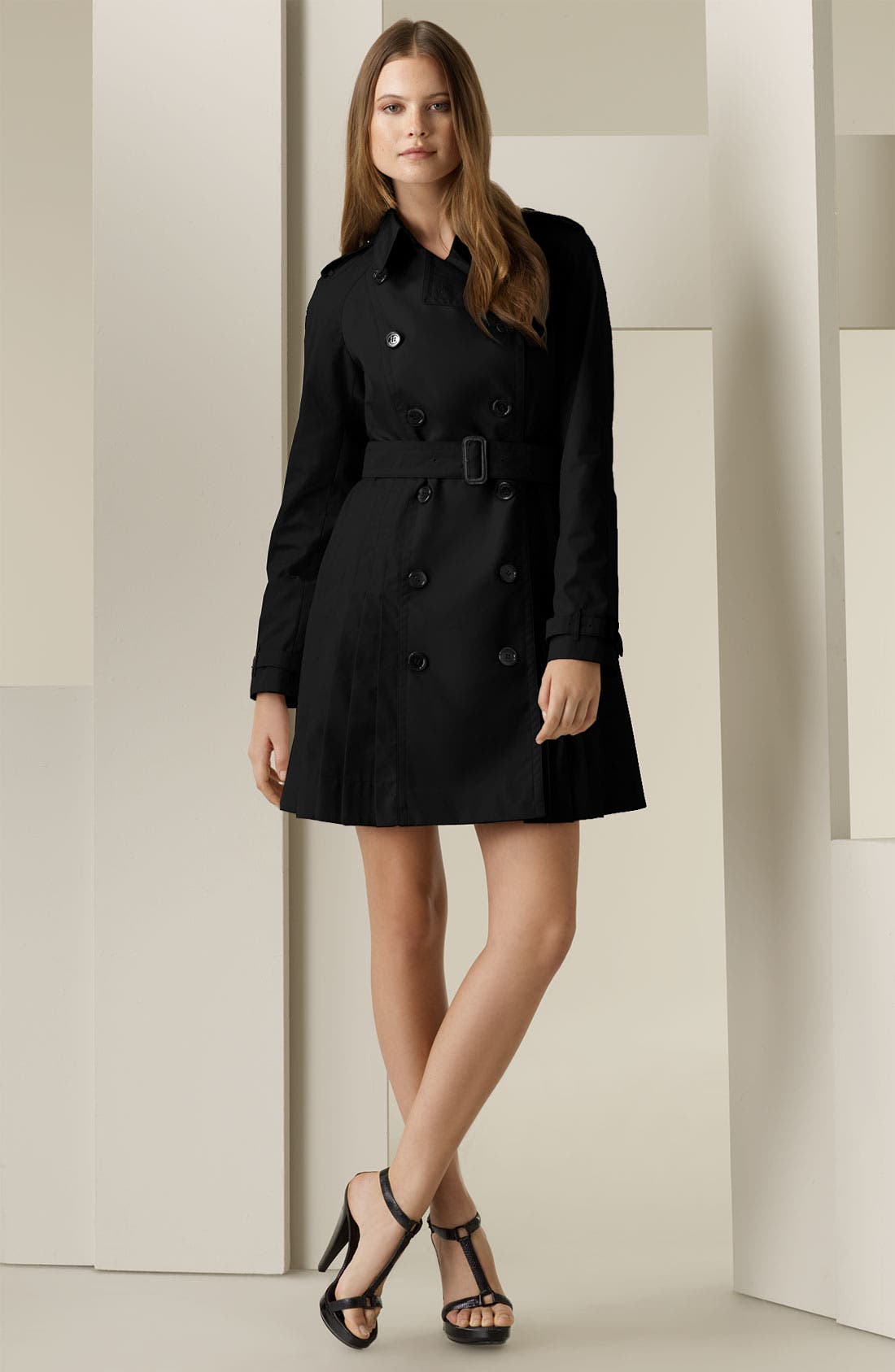 burberry pleated trench coat