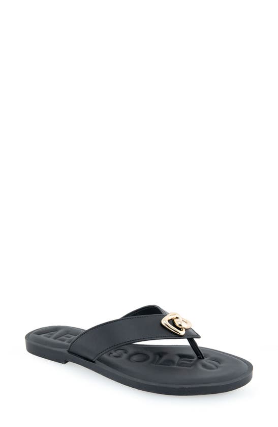 Shop Aerosoles Galen Flip Flop In Black Pu