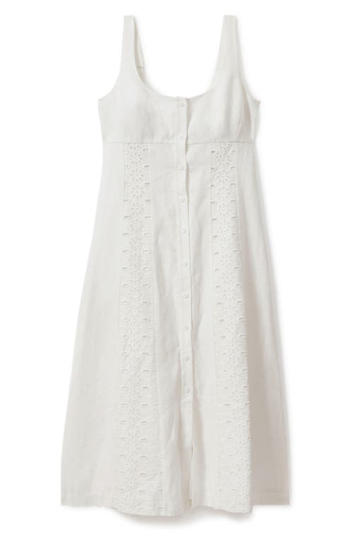 Shop Reiss Clarice Eyelet Trim Sleeveless Midi Dress In Ivory