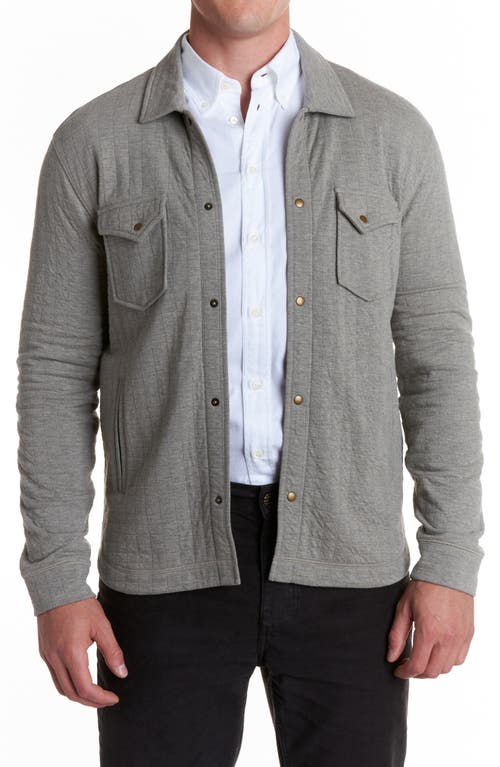 Billy Reid Grid Quilted Knit Jacket in Light Grey
