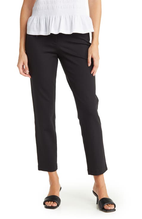 Women Solid Navy Stretch Ponte Pants