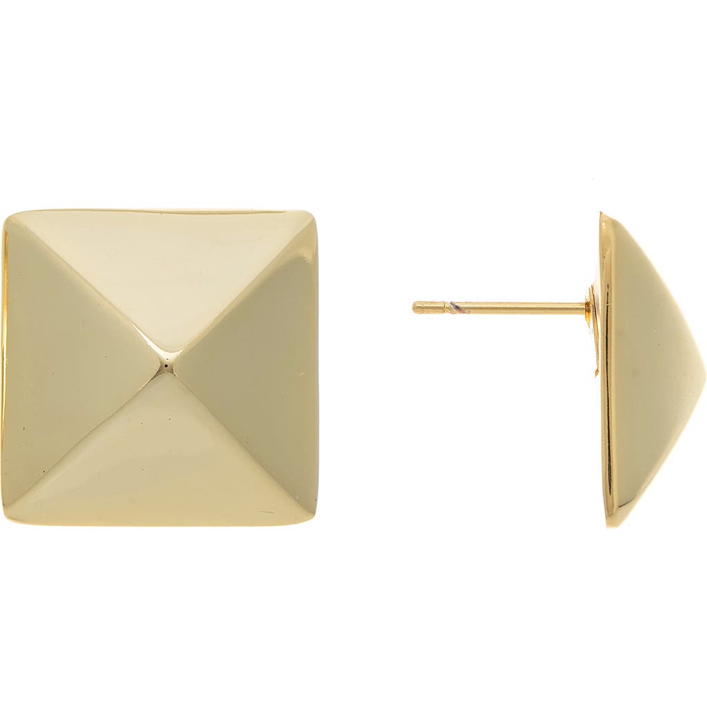 Rivka Friedman Oversize Pyramid Stud Earrings In 18k Gold Clad
