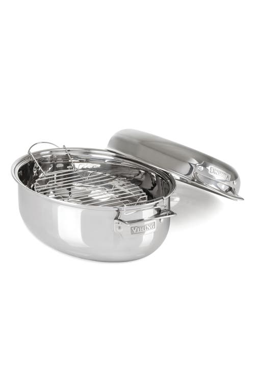 Viking 3-Ply 3-in-1 8.5-Quart Oval Roaster with Lid in Mirror Finish at Nordstrom