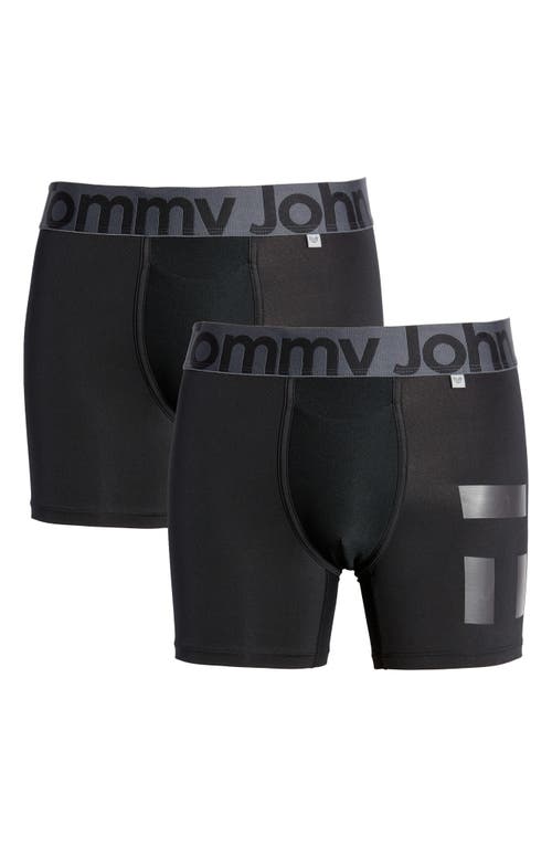 Tommy John 2-Pack 360 Sport 4-Inch Hammock Pouch&trade; Boxer Briefs in Black Double