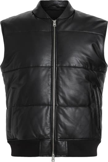 AllSaints Naro Leather Puffer Vest