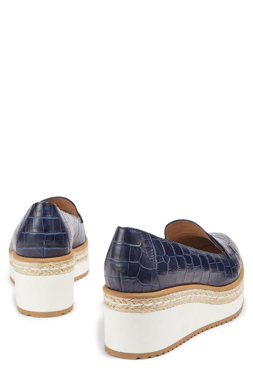 Lk Bennett Carrie Wedge Loafer In Navy