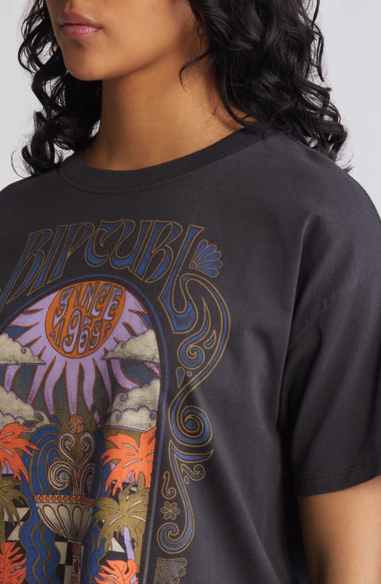 Shop Rip Curl Alchemy Oversize Logo Graphic T-shirt In Washed Black