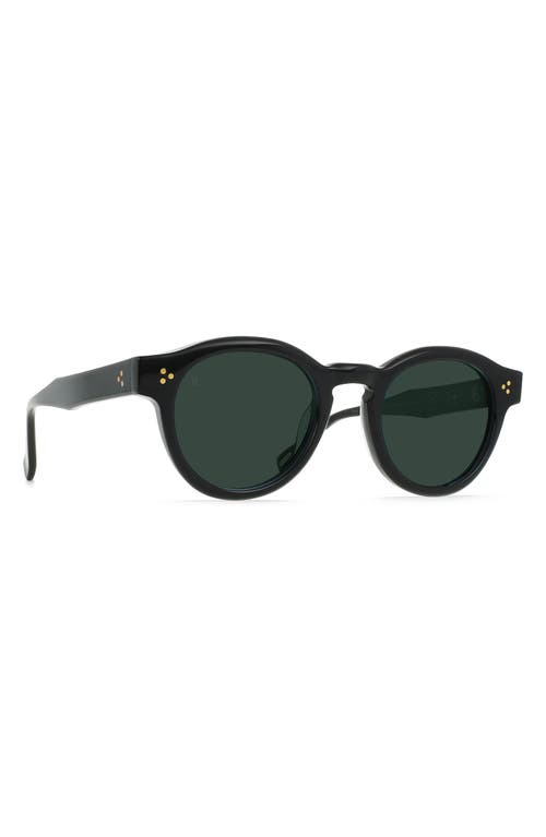Raen Zelti 49mm Polarized Small Round Sunglasses In Recycled Black/green Polar