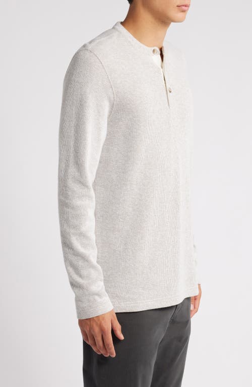 Shop Treasure & Bond Double Knit Henley In Ivory Egret Heather