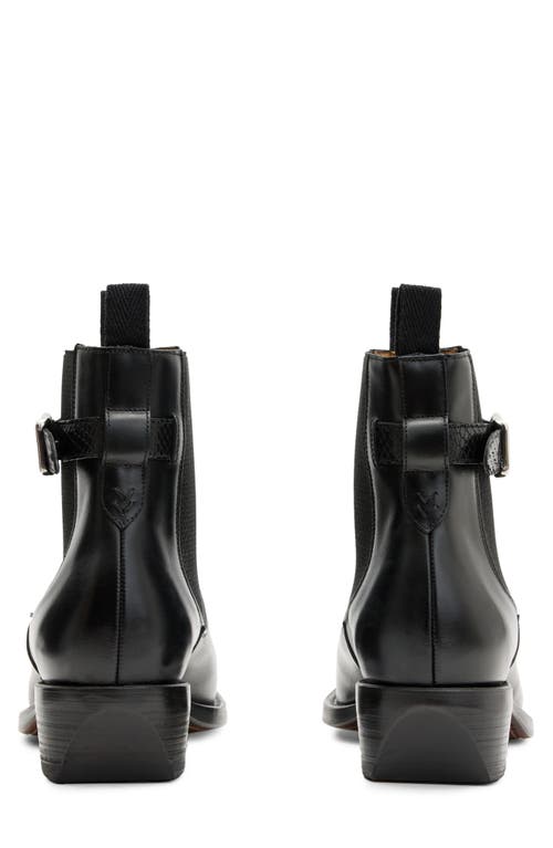 John Varvatos Men's Walker Python Embossed Buckle Chelsea Boots In Black