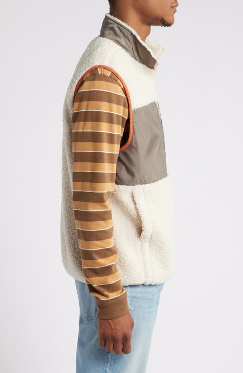 Shop Vans Trevor High Pile Fleece Vest In Oatmeal/bungee Cord