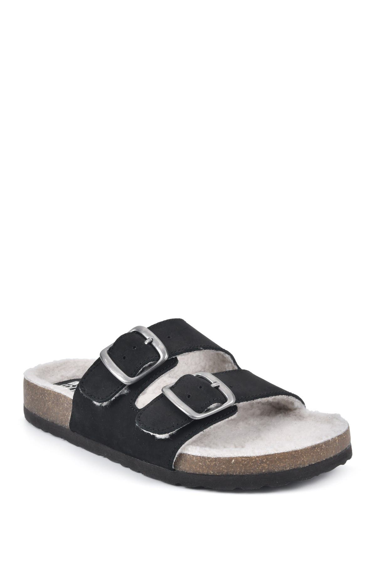 White Mountain Footwear Helga Leather Sandal In Black/nubuk W/faux S