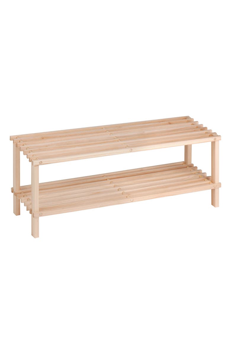 HONEYCANDO 2Tier Natural Wood Shoe Rack Nordstromrack