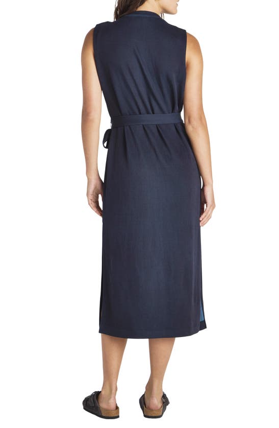 Shop Splendid Massie Sleeveless Scuba Knit Midi Dress In Navy