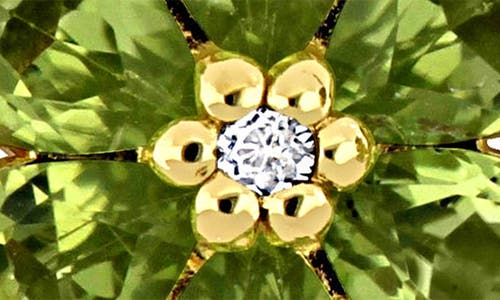 Delmar Semiprecious Stone & White Topaz Floral Stud Earrings In Green