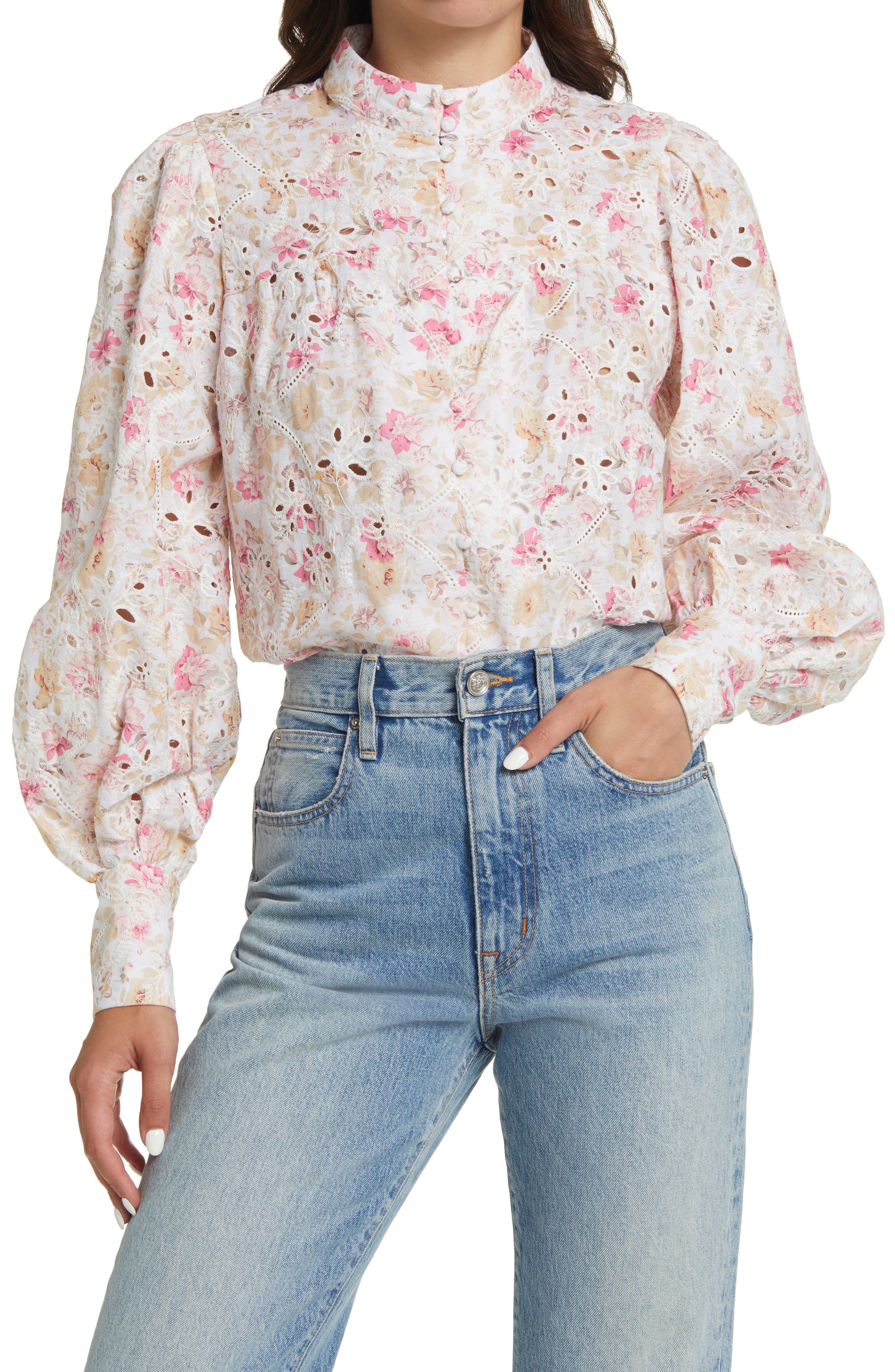 floral print long sleeve shirt | Nordstrom