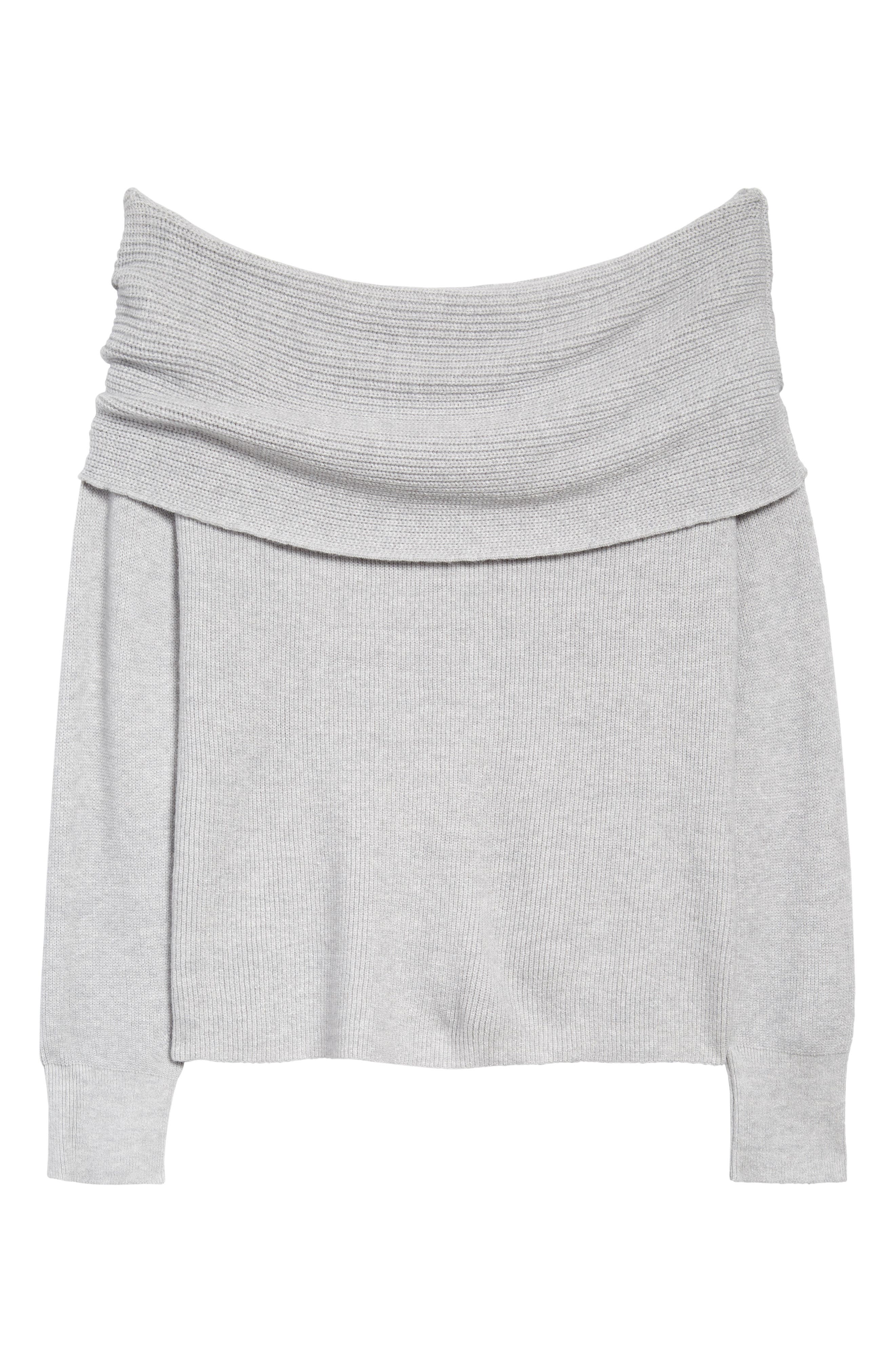 Leith Off The Shoulder Sweater In Grey 
