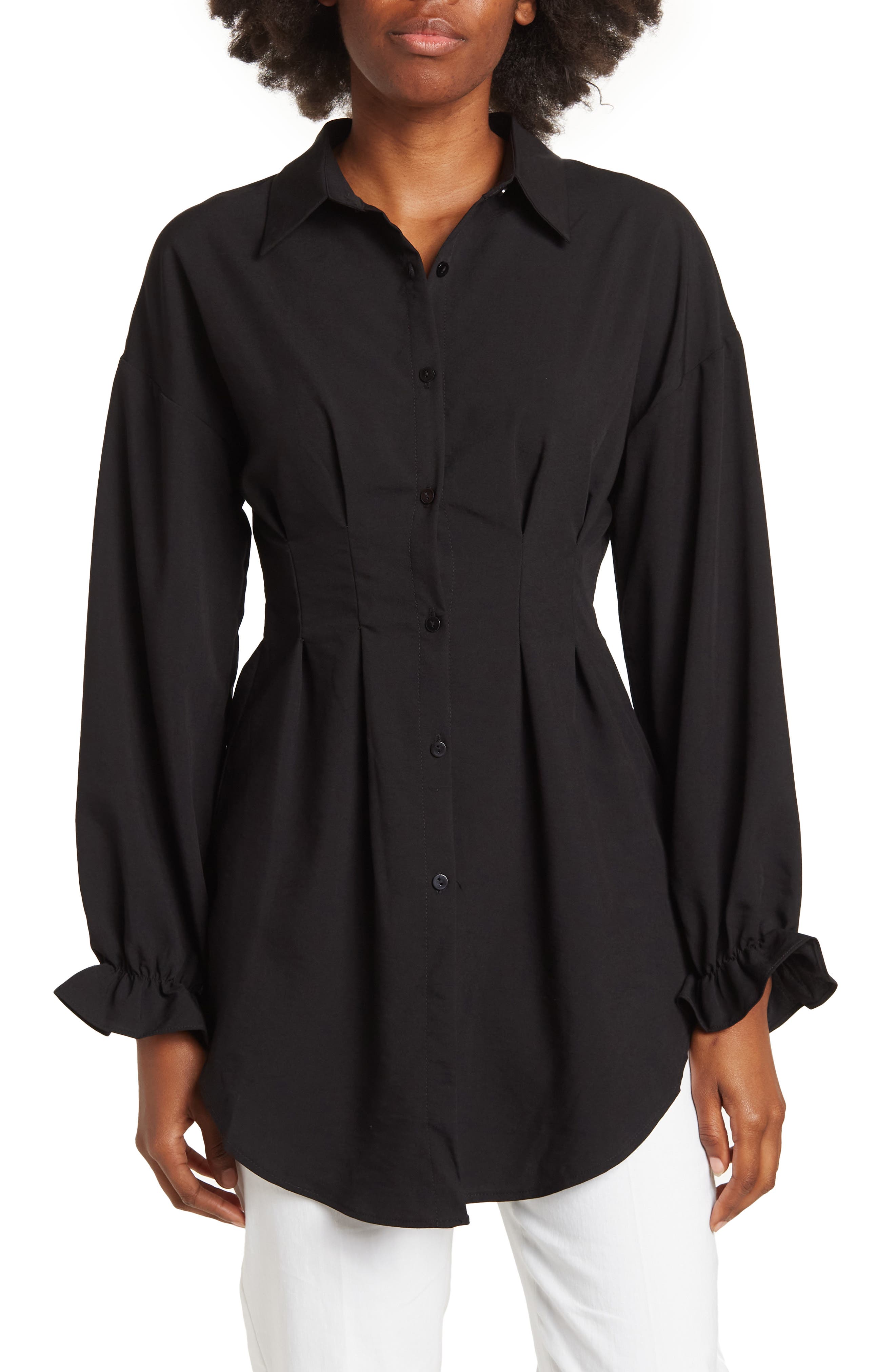 Women's Black Button Down Shirts 
