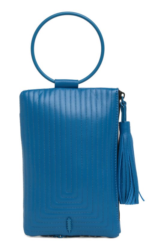 Thacker Nolita Quilted Leather Crossbody Clutch In Atlantic Blue