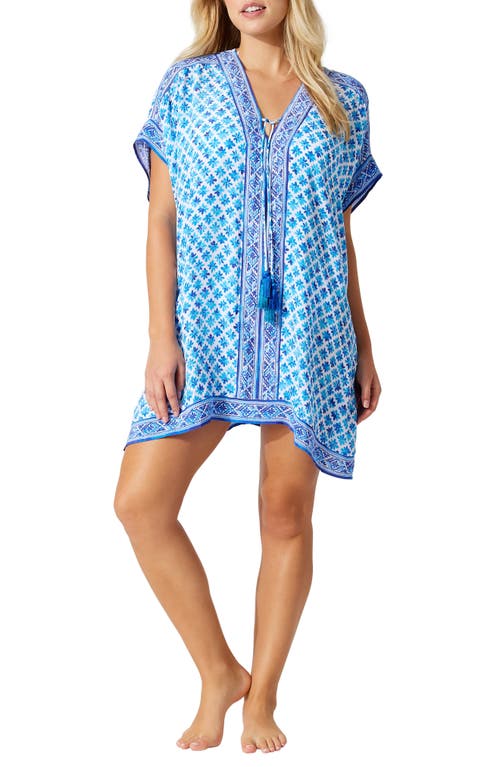Tommy Bahama Shell Beach Cover-Up Tunic True Turquoise at Nordstrom,