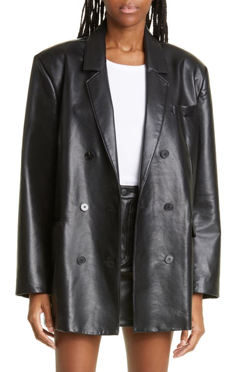 Pistola Roman Oversize Faux Leather Jacket in Noir