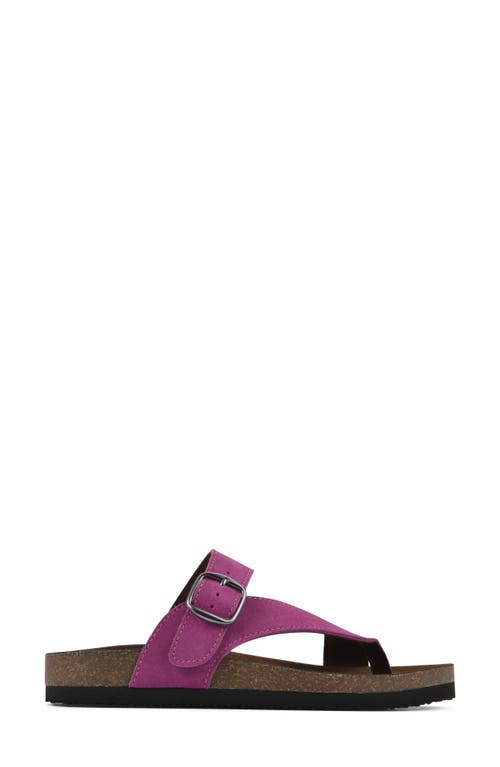Shop White Mountain Footwear Carly Leather Footbed Sandal In Purple Rain/suede