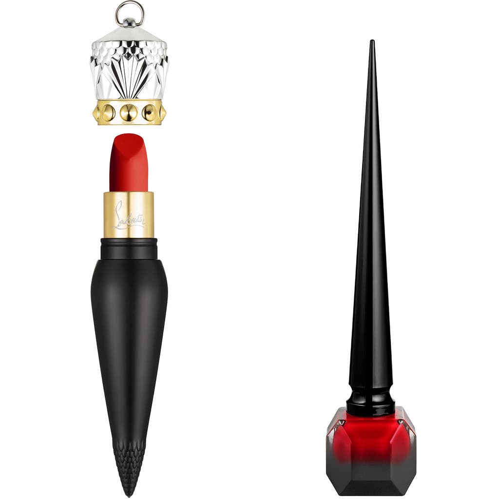 Christian Louboutin Rouge Louboutin Velvet Matte Lipstick And Matte Nail Colour Set In No Color