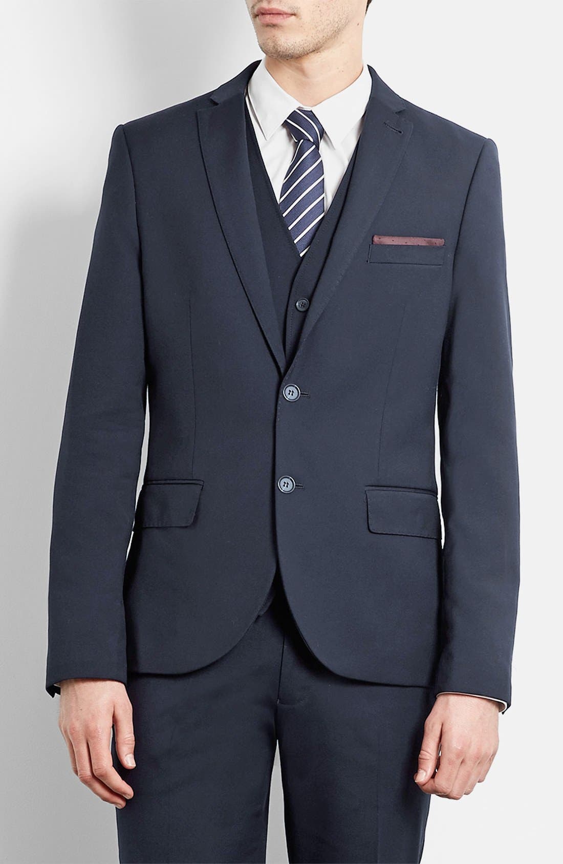 Topman Dark Blue Suit Jacket Nordstrom
