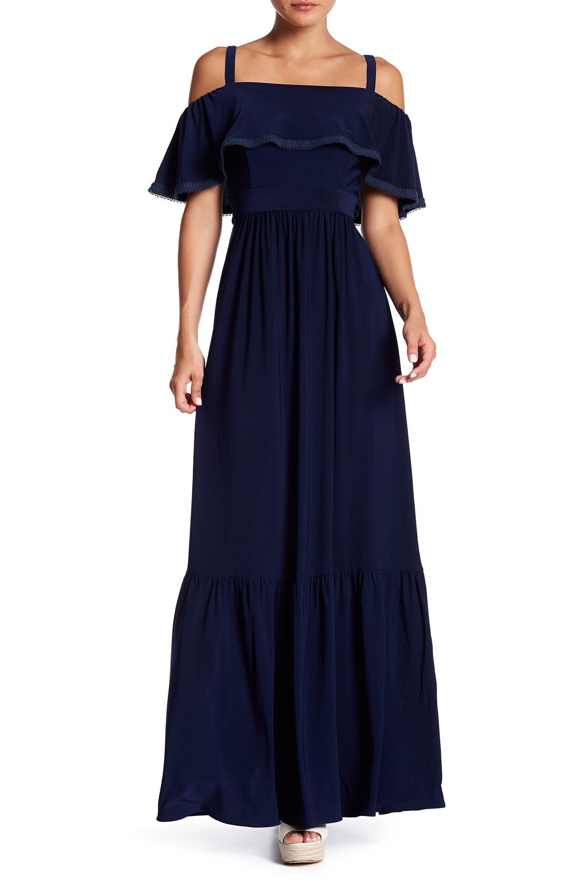 eliza j ruffle maxi dress