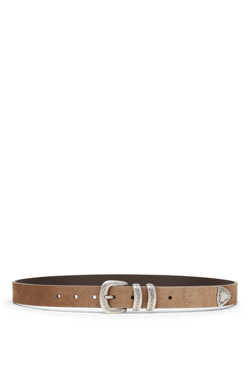 Shop Brunello Cucinelli Suede Belt With Detailed Buckle In Light Brown