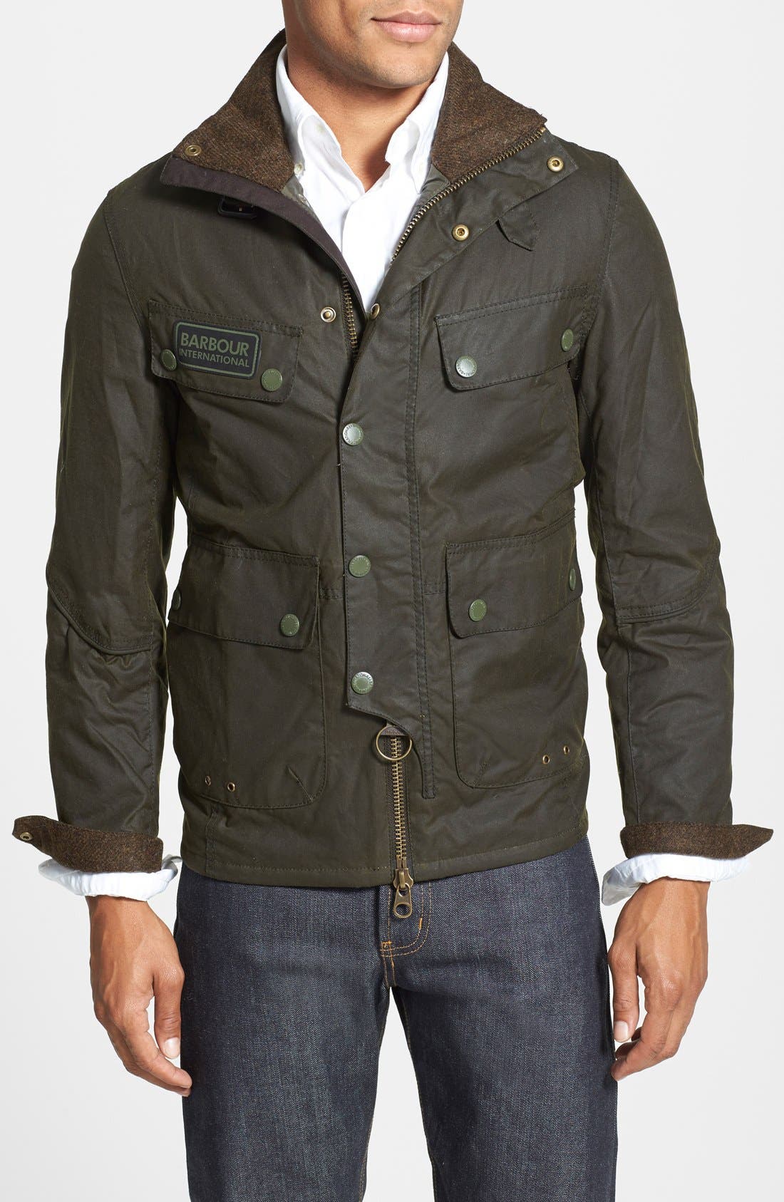 Barbour 'Trail' Slim Fit Waxed Jacket 