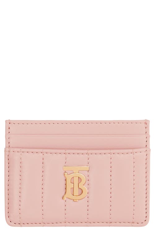burberry Lola Quilted Leather Card Case in Dusky Pink