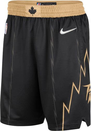 Nike Men's Nike Black/Gold Toronto Raptors 2021/22 City Edition Swingman  Shorts