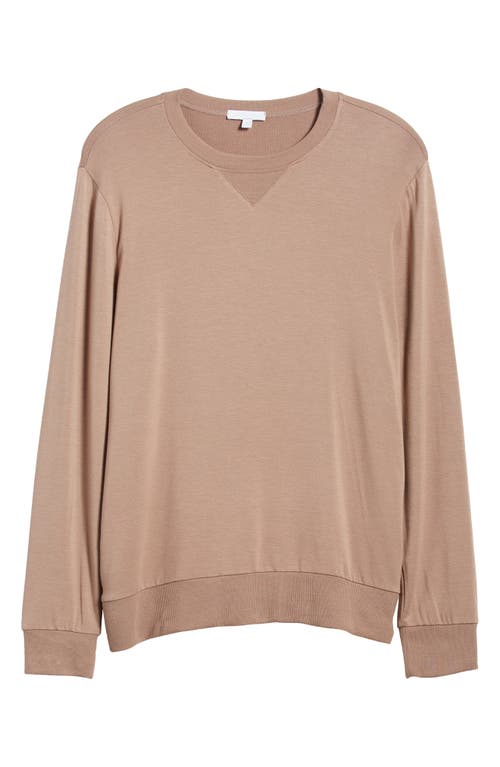 Shop Beyond Yoga Always Beyond Crewneck Sweatshirt In Soft Cocoa