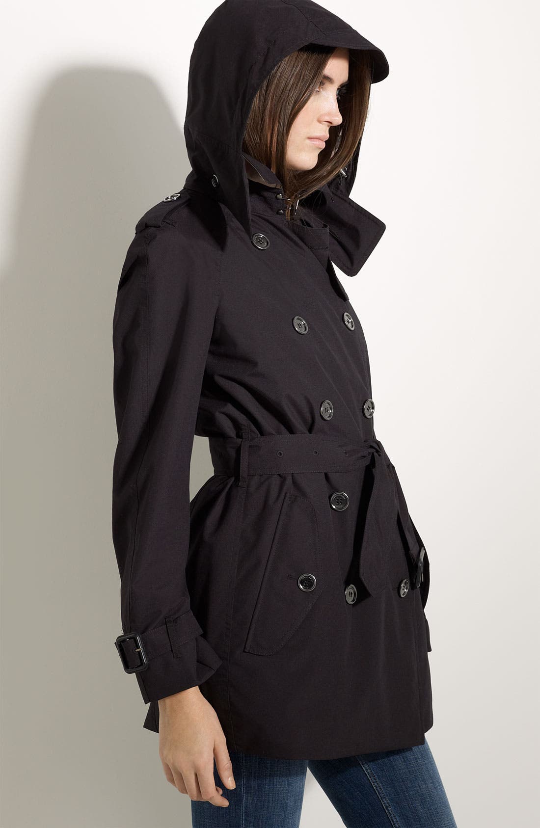 burberry hooded trench coat with warmer