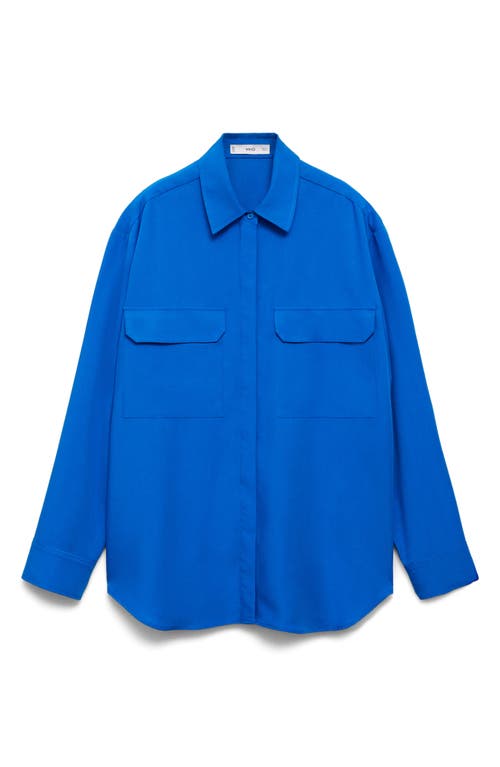 Mango Pocket Button-up Shirt In Blue
