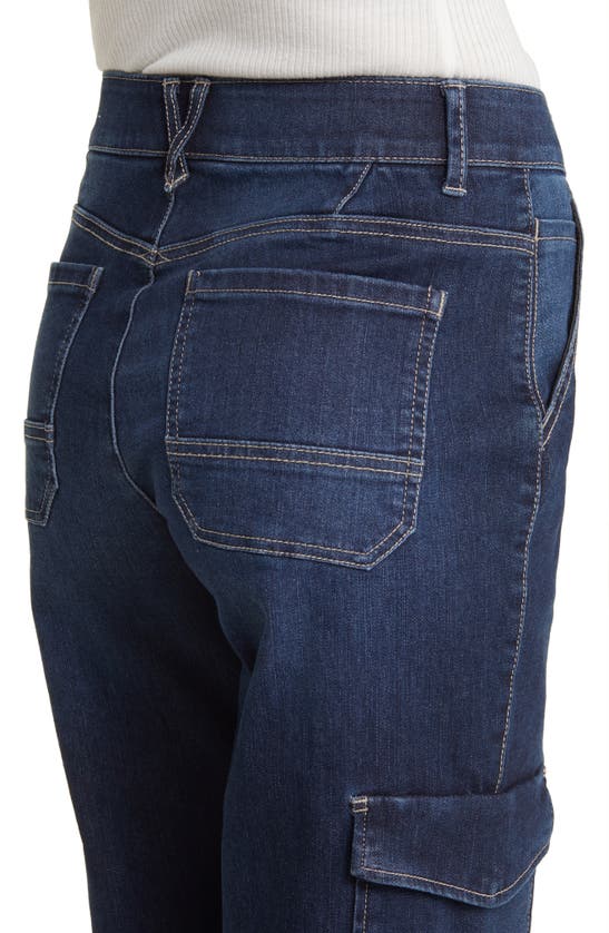 Shop Wit & Wisdom 'ab'solution Cargo High Waist Wide Leg Jeans In Indigo
