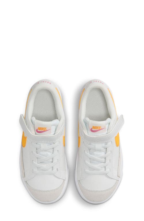 Shop Nike Kids' Blazer Low '77 Low Top Sneaker In White/gold/pinksicle