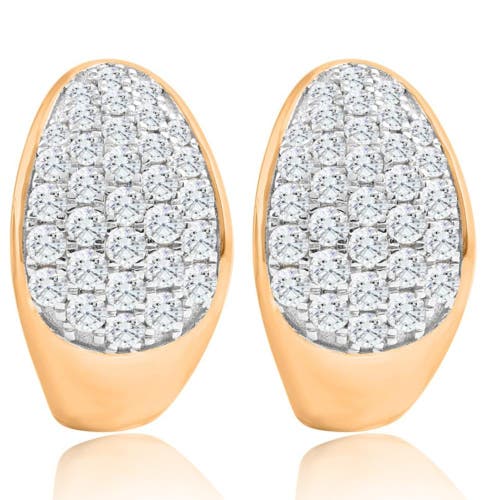 Bliss Diamond Vs 1 1/10ct Tw Pave Diamond Hoops In 10k Yellow Gold