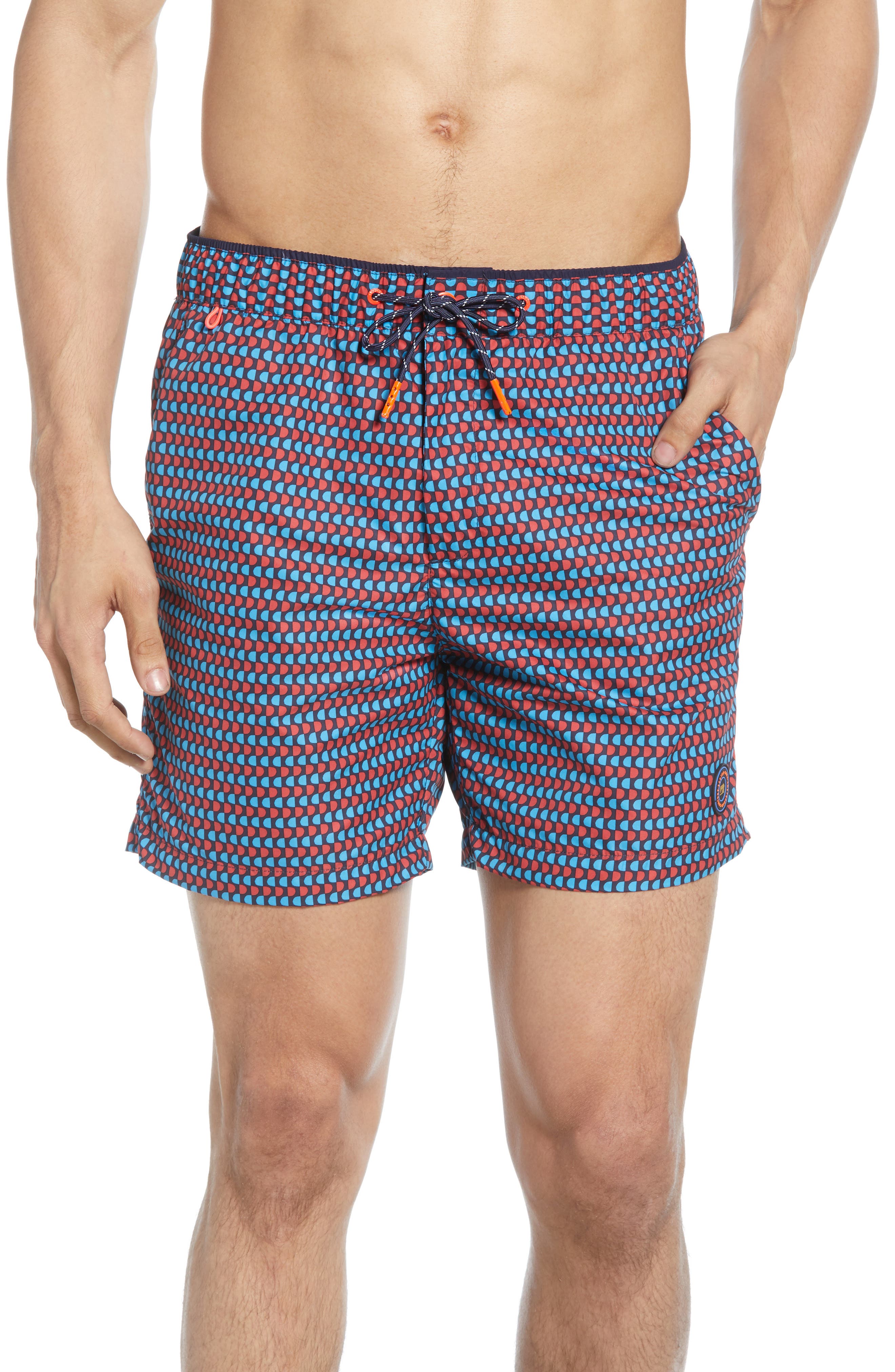 Scotch & Soda Classic Colorful Swim Trunks, Blue