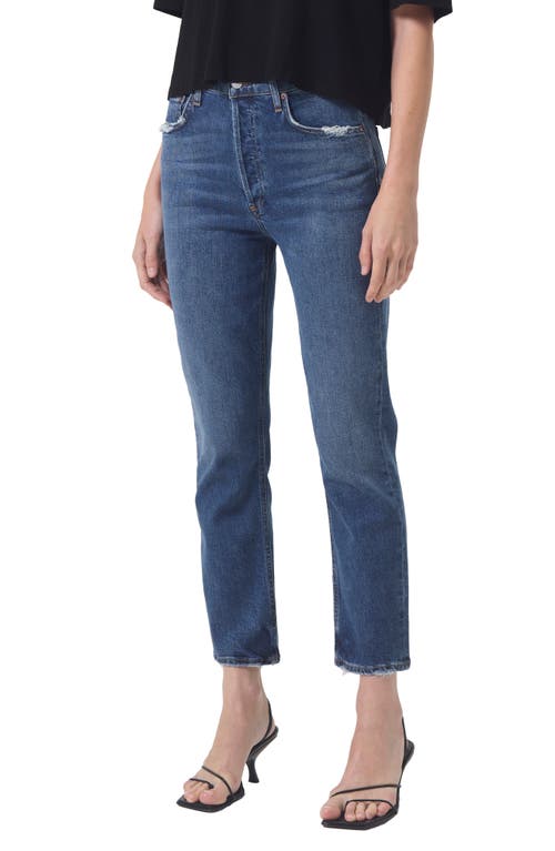 AGOLDE Riley High Waist Narrow Leg Jeans Pose at Nordstrom,