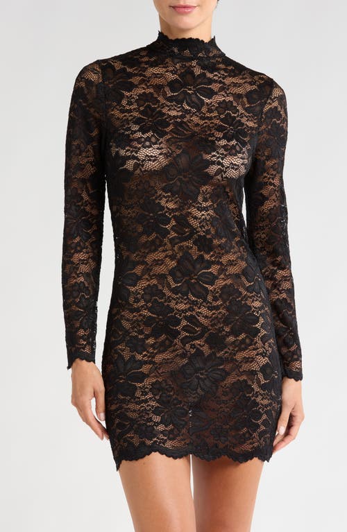 KILO BRAVA Long Sleeve Lace Minidress in Black 