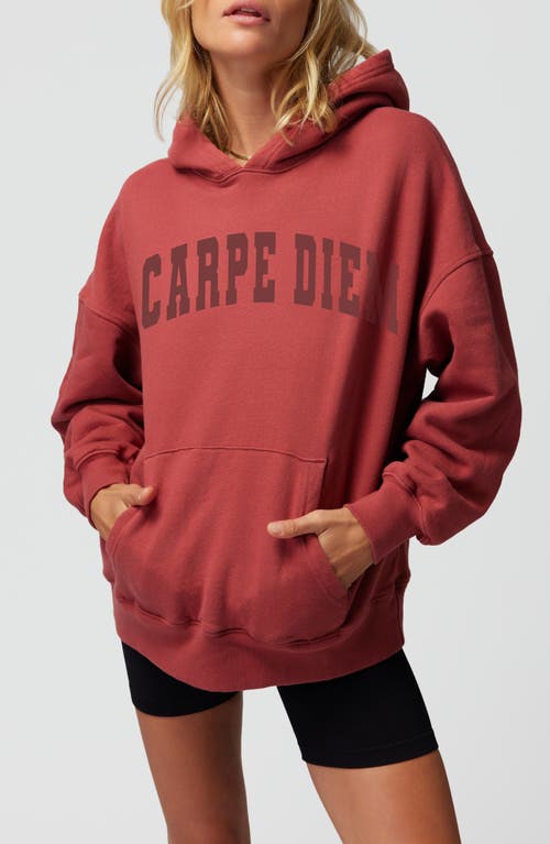 Spiritual Gangster Carpe Diem Cotton Graphic Hoodie Rosewood at Nordstrom,