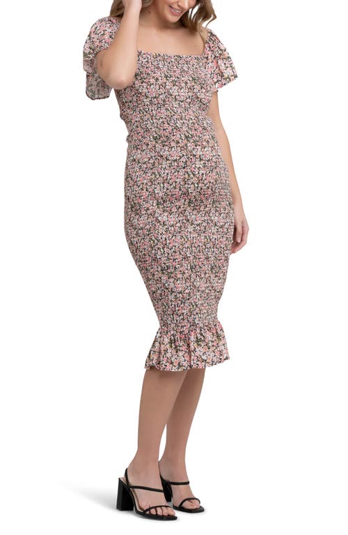 Ripe Maternity Sophia Floral Smocked Maternity Dress in Pink Multi at Nordstrom