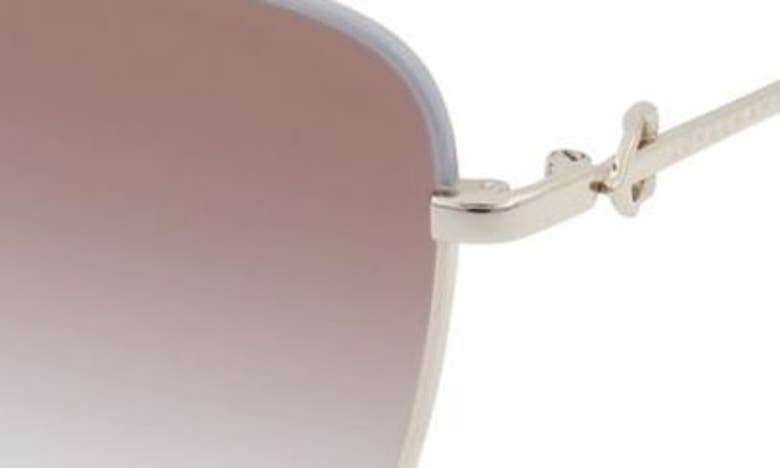 Longchamp Amazone 59mm Rectangle Sunglasses In Gold/ Azure