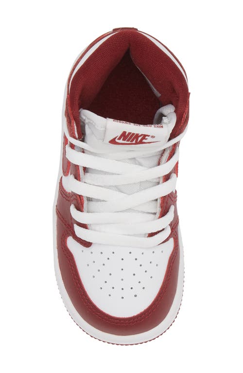 Jordan Nike Kids' Air  1 Retro High Og Basketball Sneaker In White/team Red