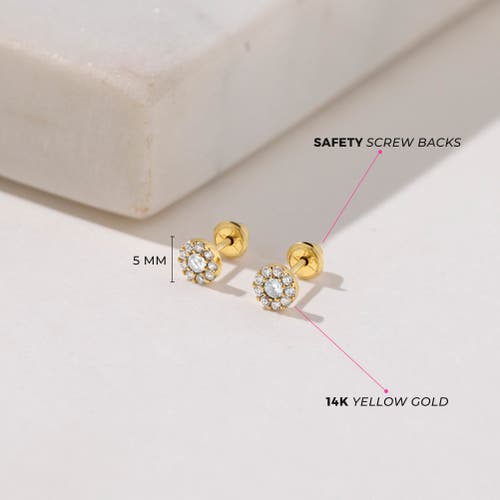 In Season Jewelry 14k Round Cubic Zirconia Burst Earrings In Gold
